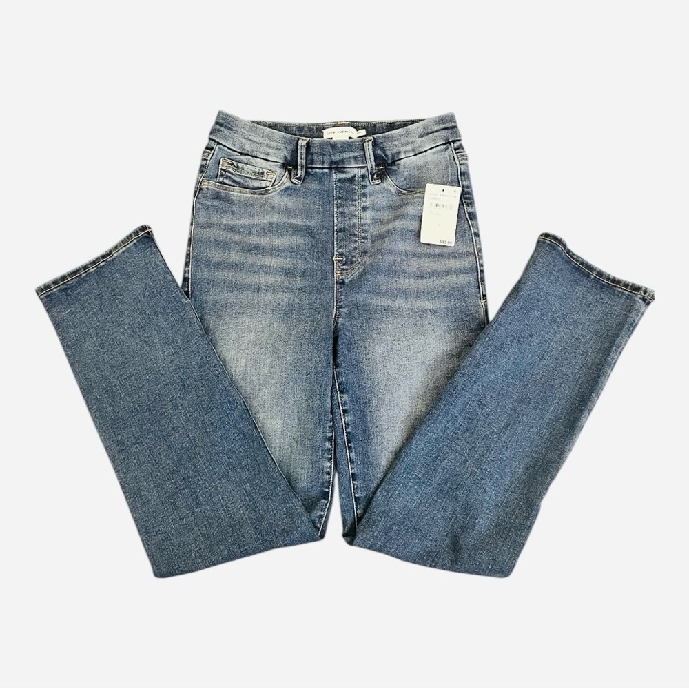 Good American Power Stretch Pull-On Straight Jeans